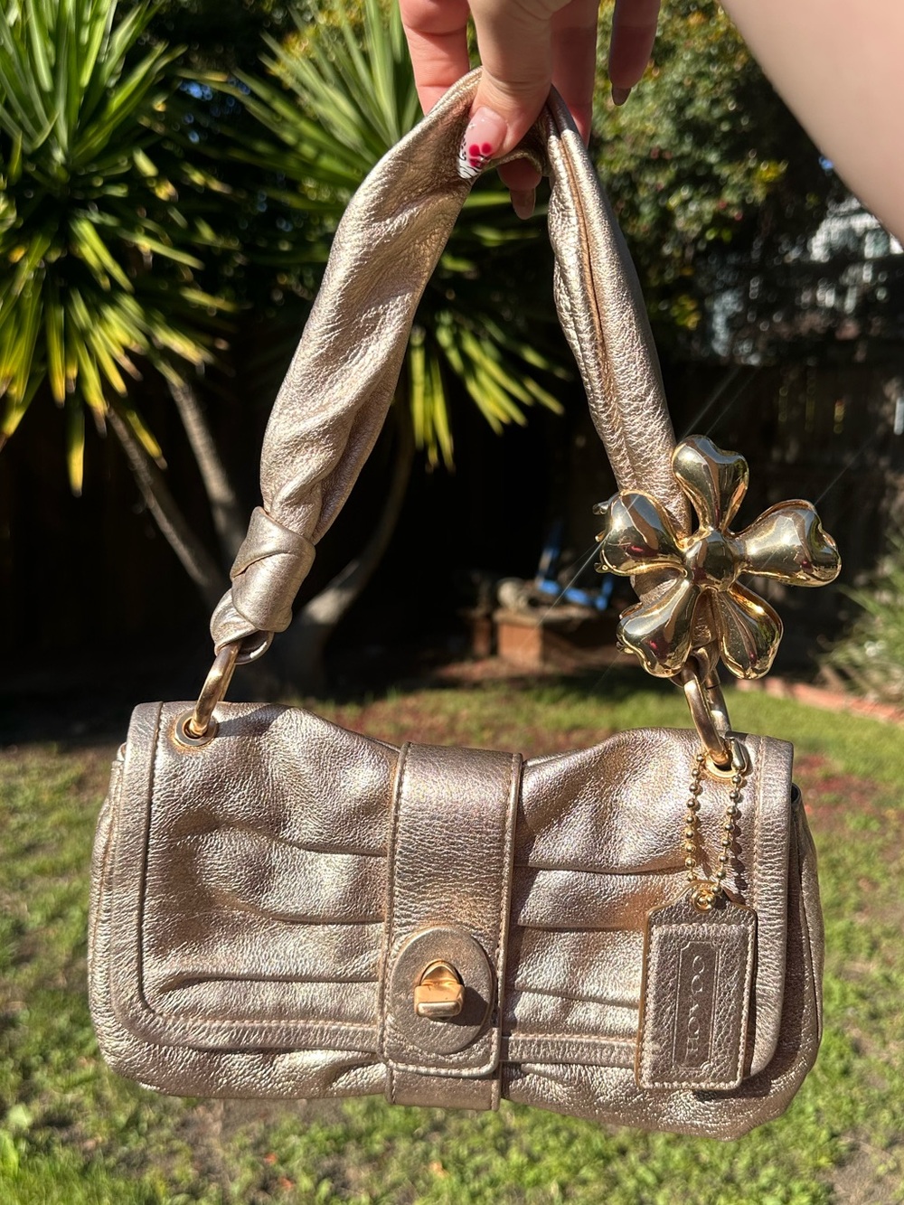 Coach Gold Metallic Madeline Shoulder Bag - Picture 1 of 7